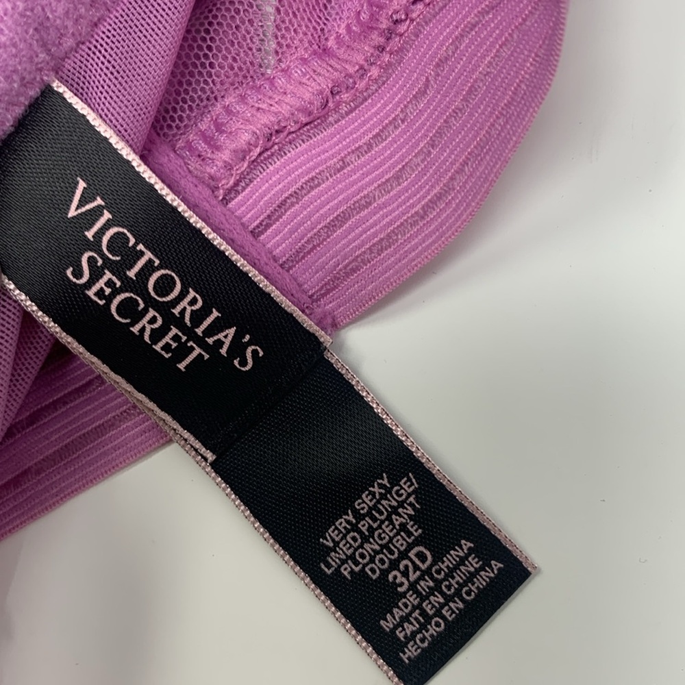 Victoria secret very sexy lined plunge lace floral corset intimate bra 32D - Picture 3 of 7